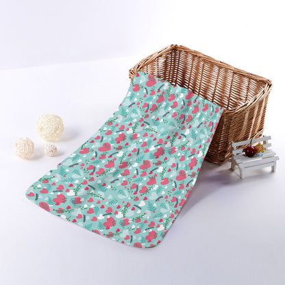 Valentine's Day Heart And Flower Print Towel