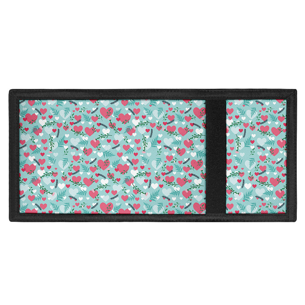 Valentine's Day Heart And Flower Print Trifold Wallet