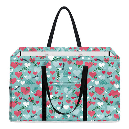 Valentine's Day Heart And Flower Print Utility Tote Bag