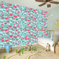 Valentine's Day Heart And Flower Print Wall Sticker