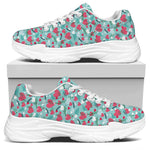 Valentine's Day Heart And Flower Print White Chunky Shoes