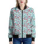Valentine's Day Heart And Flower Print Women's Bomber Jacket