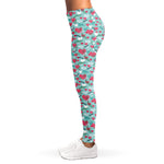 Valentine's Day Heart And Flower Print Women's Leggings