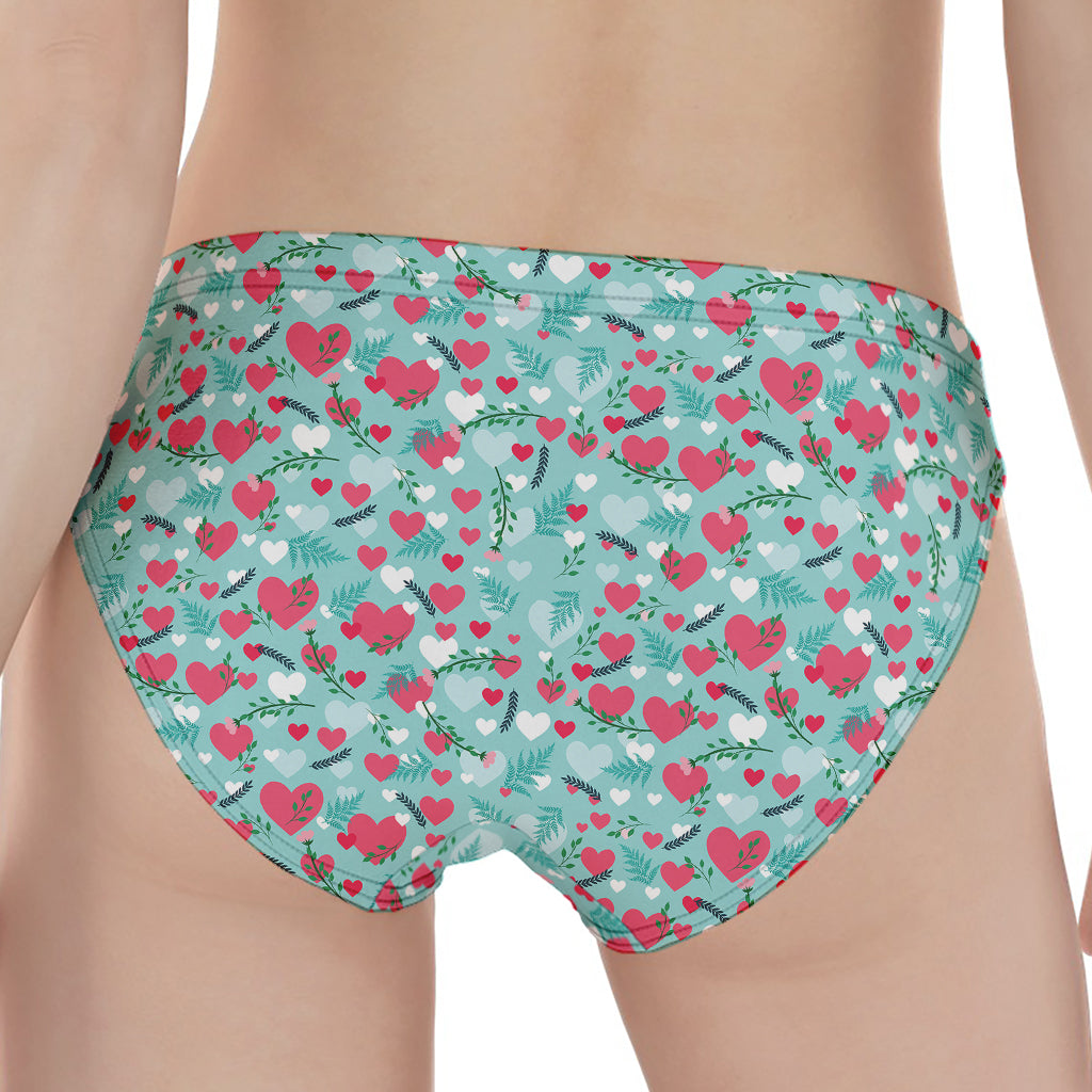 Valentine's Day Heart And Flower Print Women's Panties