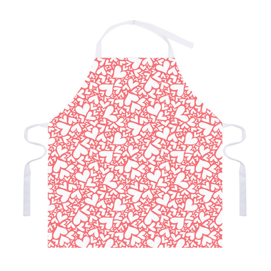 Valentine's Day Heart Pattern Print Adjustable Apron