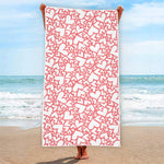 Valentine's Day Heart Pattern Print Beach Towel