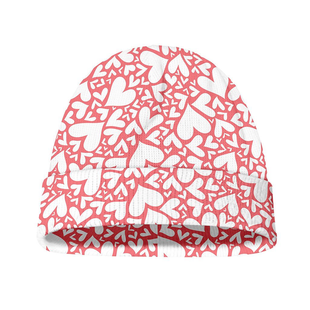 Valentine's Day Heart Pattern Print Beanie