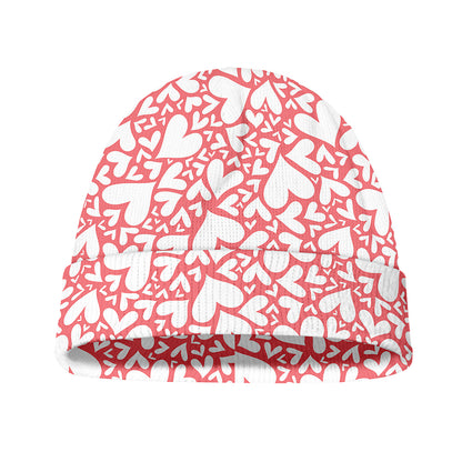 Valentine's Day Heart Pattern Print Beanie