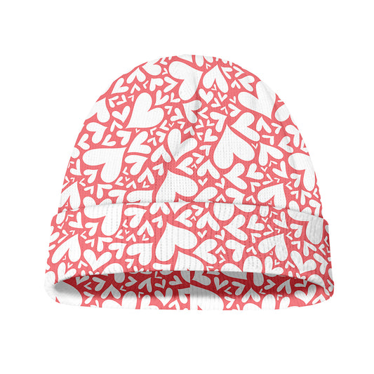 Valentine's Day Heart Pattern Print Beanie