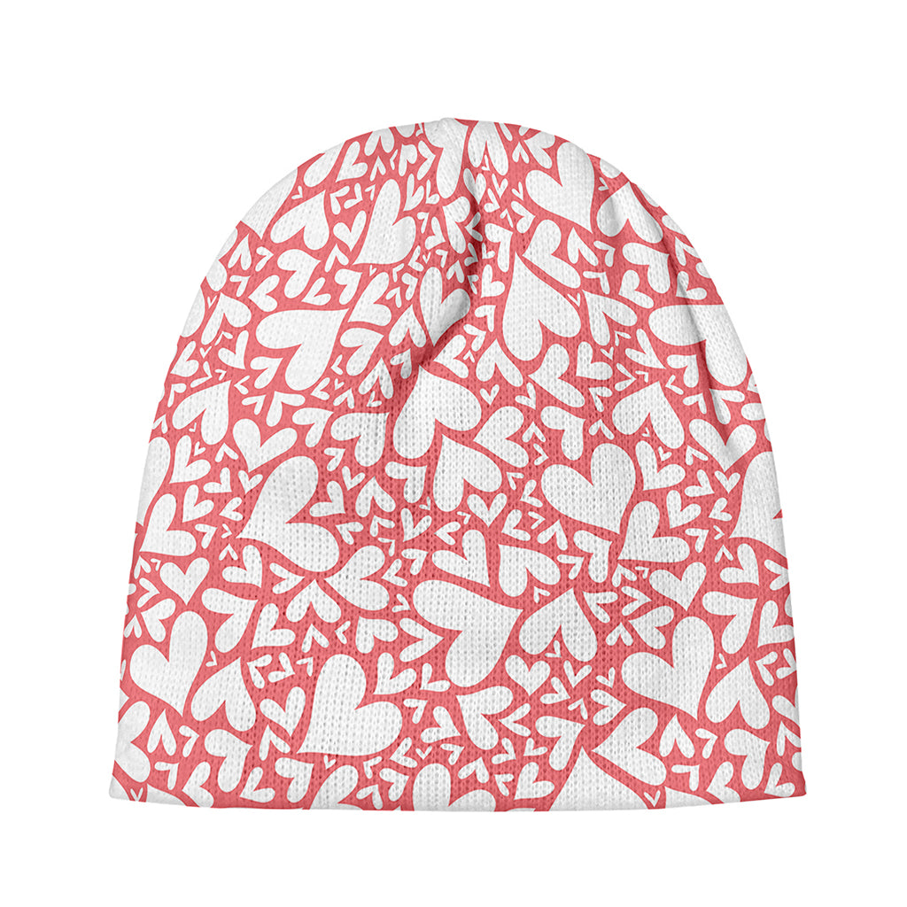 Valentine's Day Heart Pattern Print Beanie