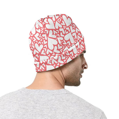 Valentine's Day Heart Pattern Print Beanie