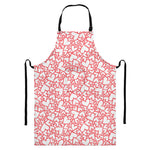 Valentine's Day Heart Pattern Print Bib Apron With Pocket