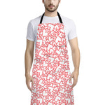 Valentine's Day Heart Pattern Print Bib Apron With Pocket