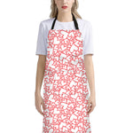 Valentine's Day Heart Pattern Print Bib Apron With Pocket