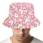 Valentine's Day Heart Pattern Print Bucket Hat