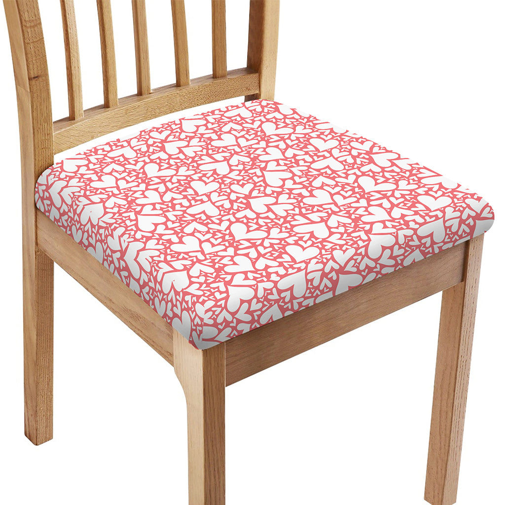 Valentine's Day Heart Pattern Print Chair Cushion Cover