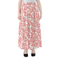 Valentine's Day Heart Pattern Print Chiffon Maxi Skirt