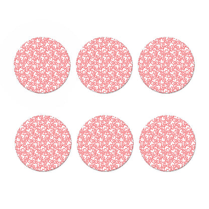 Valentine's Day Heart Pattern Print Coaster Set