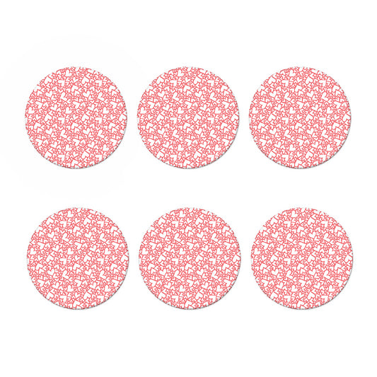 Valentine's Day Heart Pattern Print Coaster Set