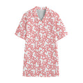 Valentine's Day Heart Pattern Print Cotton Hawaiian Shirt