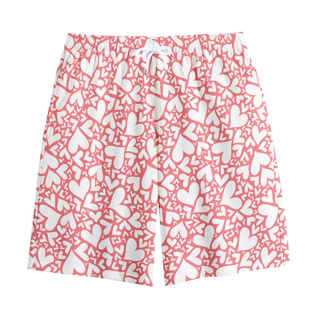 Valentine's Day Heart Pattern Print Cotton Shorts
