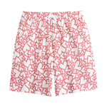 Valentine's Day Heart Pattern Print Cotton Shorts