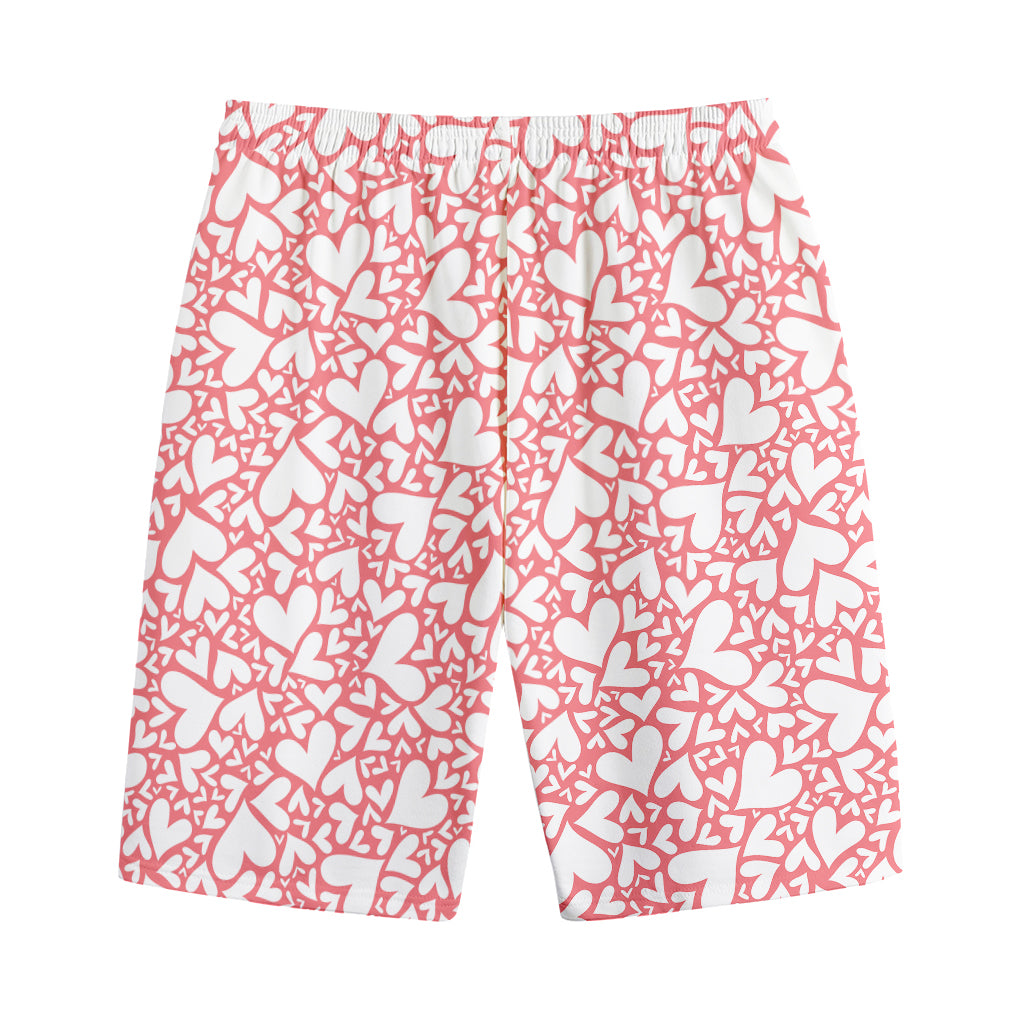 Valentine's Day Heart Pattern Print Cotton Shorts