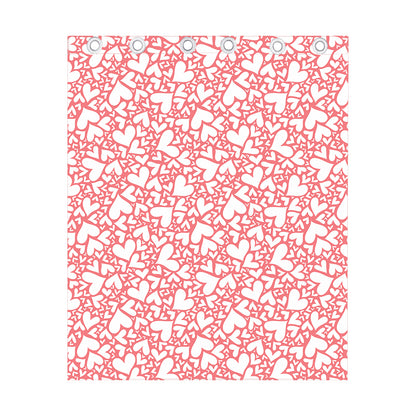 Valentine's Day Heart Pattern Print Curtain