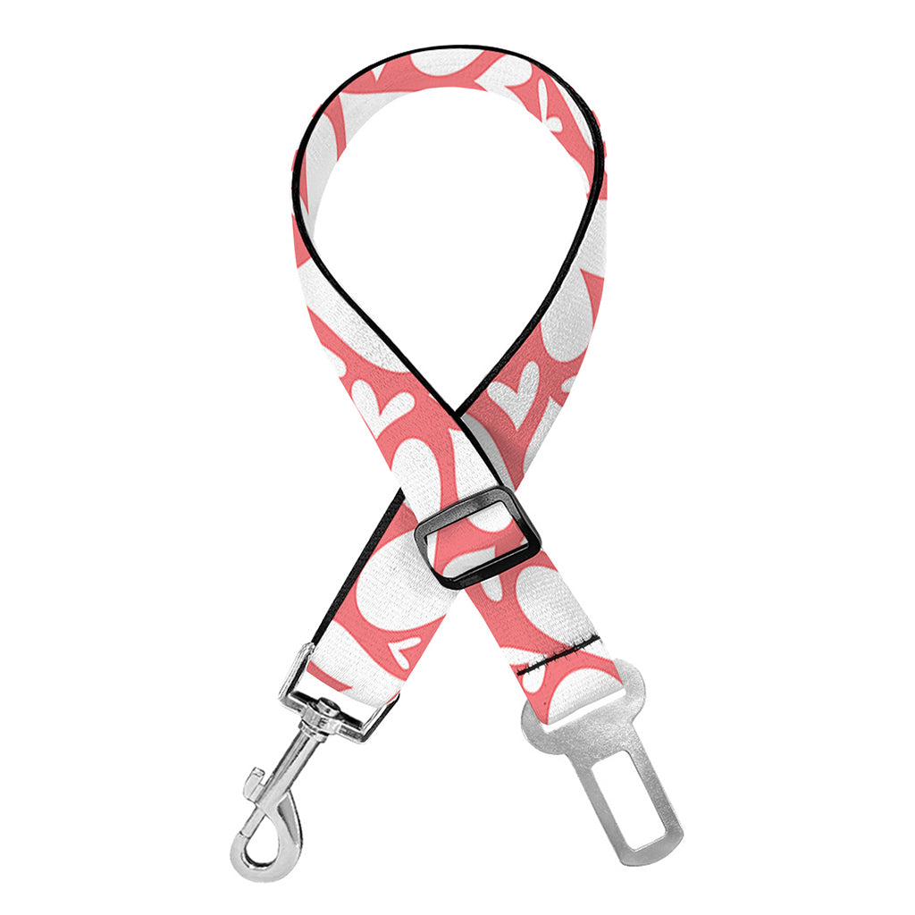 Valentine's Day Heart Pattern Print Dog Seat Belt