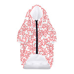 Valentine's Day Heart Pattern Print Dog Zip Up Hoodie