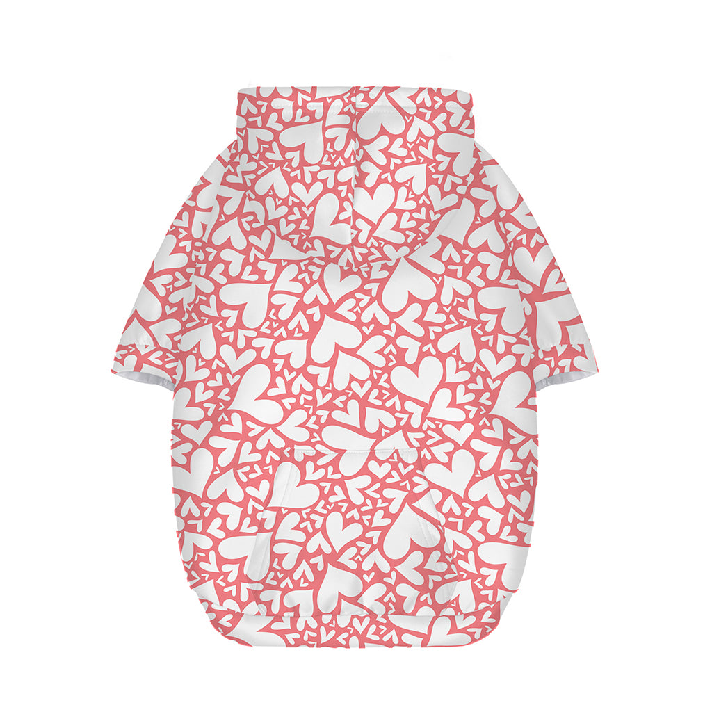 Valentine's Day Heart Pattern Print Dog Zip Up Hoodie