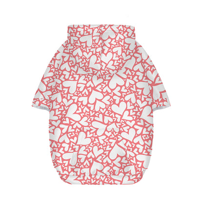 Valentine's Day Heart Pattern Print Dog Zip Up Hoodie