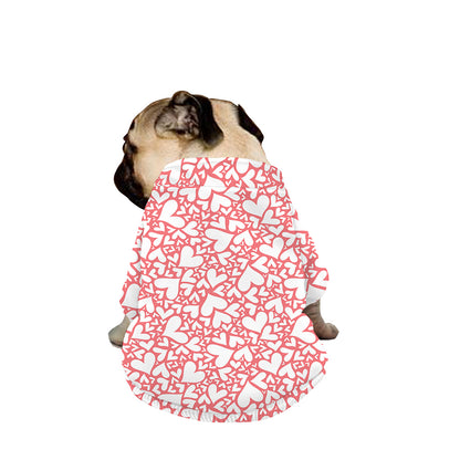 Valentine's Day Heart Pattern Print Dog Zip Up Jacket