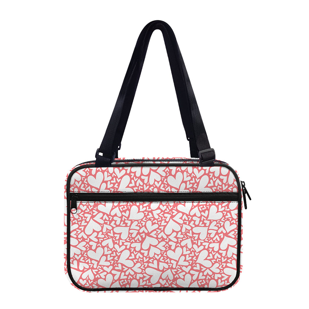 Valentine's Day Heart Pattern Print Double Strap Bible Bag