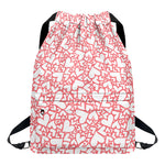 Valentine's Day Heart Pattern Print Drawstring Backpack