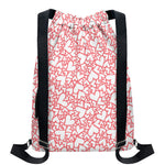 Valentine's Day Heart Pattern Print Drawstring Backpack