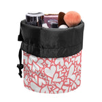 Valentine's Day Heart Pattern Print Drawstring Makeup Bag