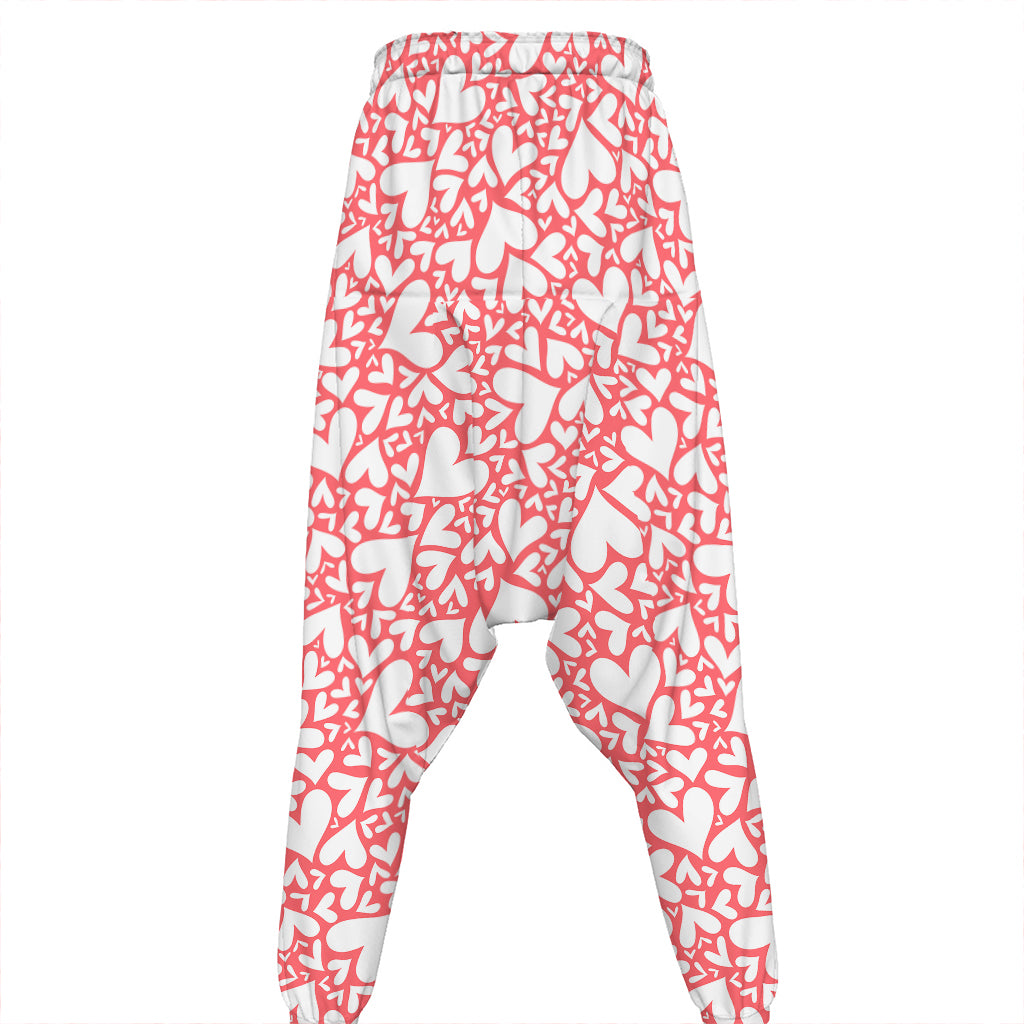 Valentine's Day Heart Pattern Print Hammer Pants