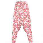 Valentine's Day Heart Pattern Print Hammer Pants
