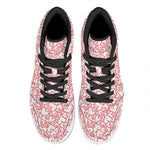 Valentine's Day Heart Pattern Print High Top Leather Sneakers