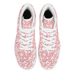 Valentine's Day Heart Pattern Print High Top Leather Sneakers