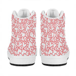 Valentine's Day Heart Pattern Print High Top Leather Sneakers