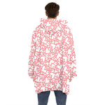 Valentine's Day Heart Pattern Print Hoodie Blanket