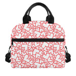 Valentine's Day Heart Pattern Print Insulated Lunch Bag