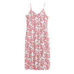 Valentine's Day Heart Pattern Print Jersey Midi Cami Dress