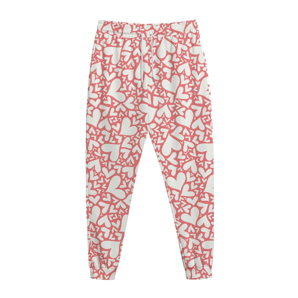 Valentine's Day Heart Pattern Print Jogger Pants