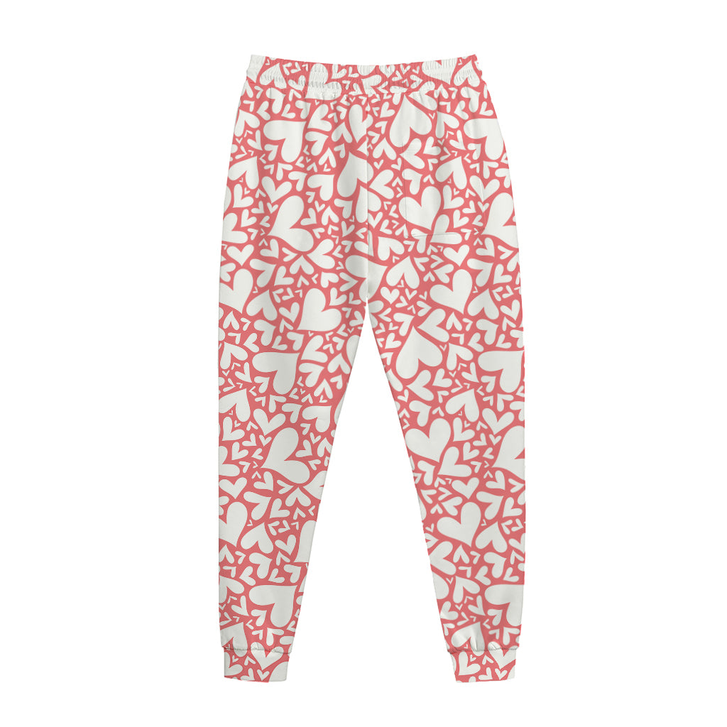 Valentine's Day Heart Pattern Print Jogger Pants