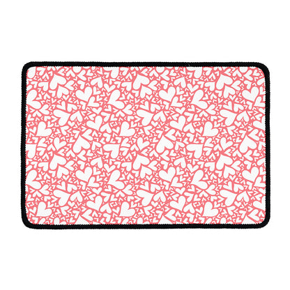 Valentine's Day Heart Pattern Print Kitchen Mat