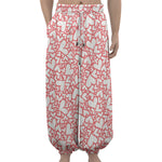 Valentine's Day Heart Pattern Print Lantern Pants