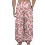 Valentine's Day Heart Pattern Print Lantern Pants